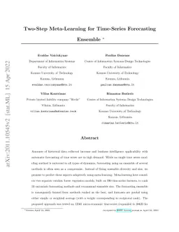 Two-Step Meta-Learning for Time-Series Forecasting Ensemble