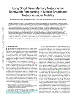 Long Short Term Memory Networks for Bandwidth Forecasting in Mobile
  Broadband Networks under Mobility