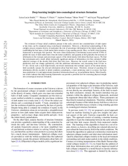 Deep learning insights into cosmological structure formation