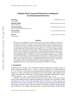 Bridging Physics-based and Data-driven modeling for Learning Dynamical
  Systems