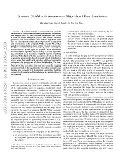 Semantic SLAM with Autonomous Object-Level Data Association