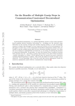 On the Benefits of Multiple Gossip Steps in Communication-Constrained
  Decentralized Optimization