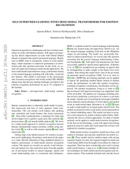 Self-Supervised learning with cross-modal transformers for emotion
  recognition