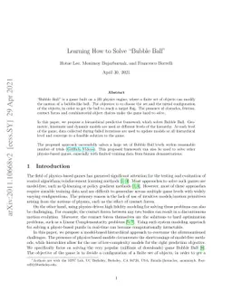 Learning How to Solve Bubble Ball