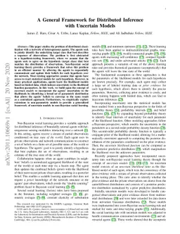 A General Framework for Distributed Inference with Uncertain Models