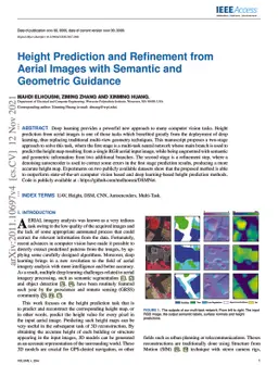 Aerial Height Prediction and Refinement Neural Networks with Semantic
  and Geometric Guidance