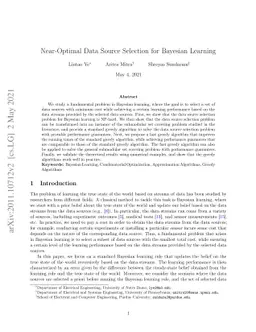Near-Optimal Data Source Selection for Bayesian Learning