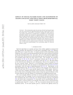 Impact of signal-to-noise ratio and bandwidth on graph Laplacian
  spectrum from high-dimensional noisy point cloud
