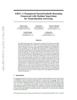 LRTA: A Transparent Neural-Symbolic Reasoning Framework with Modular
  Supervision for Visual Question Answering