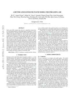 A Better and Faster End-to-End Model for Streaming ASR