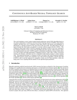 Continuous Ant-Based Neural Topology Search