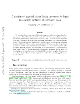 Gaussian orthogonal latent factor processes for large incomplete
  matrices of correlated data
