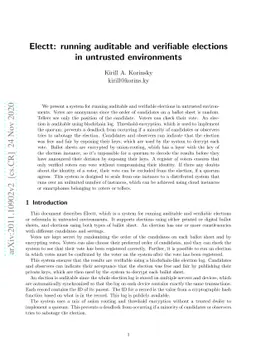 Electt: running auditable and verifiable elections in untrusted
  environments