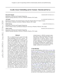 Locally Linear Embedding and its Variants: Tutorial and Survey