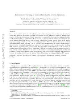 Autonomous learning of nonlocal stochastic neuron dynamics