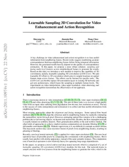 Learnable Sampling 3D Convolution for Video Enhancement and Action
  Recognition