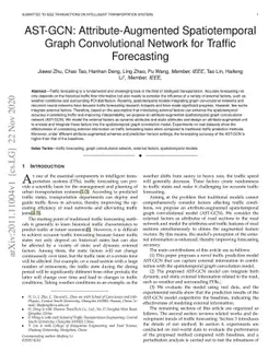 AST-GCN: Attribute-Augmented Spatiotemporal Graph Convolutional Network
  for Traffic Forecasting