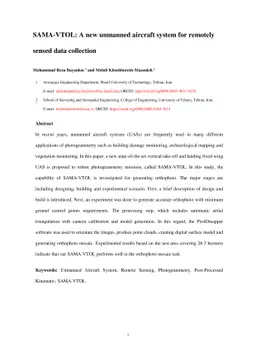 SAMA-VTOL: A new unmanned aircraft system for remotely sensed data
  collection
