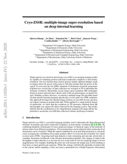 Cryo-ZSSR: multiple-image super-resolution based on deep internal
  learning