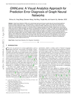GNNLens: A Visual Analytics Approach for Prediction Error Diagnosis of
  Graph Neural Networks