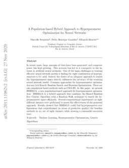 A Population-based Hybrid Approach to Hyperparameter Optimization for
  Neural Networks