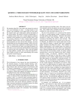 QuerYD: A video dataset with high-quality text and audio narrations