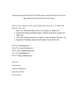 Deep learning model trained on mobile phone-acquired frozen section
  images effectively detects basal cell carcinoma