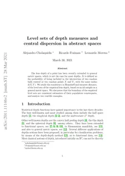 Level sets of depth measures in abstract spaces