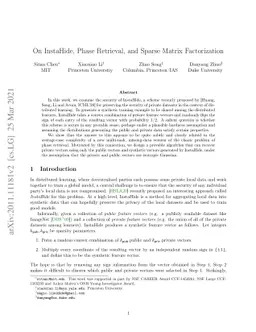 On InstaHide, Phase Retrieval, and Sparse Matrix Factorization