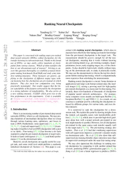 Ranking Neural Checkpoints