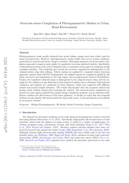 Structure-Aware Completion of Photogrammetric Meshes in Urban Road
  Environment