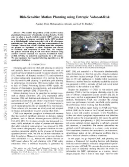 Risk-Sensitive Motion Planning using Entropic Value-at-Risk