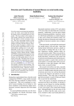 Detection and Classification of mental illnesses on social media using
  RoBERTa