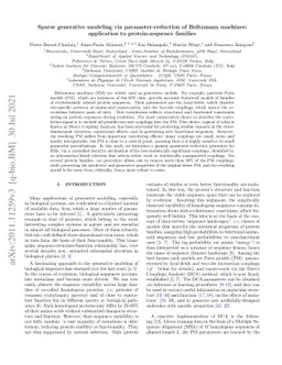 Sparse generative modeling via parameter-reduction of Boltzmann
  machines: application to protein-sequence families