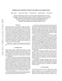 Federated learning with class imbalance reduction