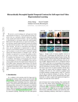 Hierarchically Decoupled Spatial-Temporal Contrast for Self-supervised
  Video Representation Learning