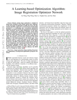 A Learning-based Optimization Algorithm:Image Registration Optimizer
  Network