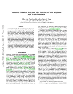 Improving Federated Relational Data Modeling via Basis Alignment and
  Weight Penalty