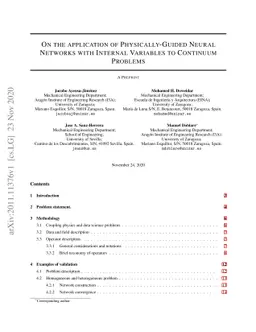 On the application of Physically-Guided Neural Networks with Internal
  Variables to Continuum Problems