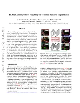PLOP: Learning without Forgetting for Continual Semantic Segmentation