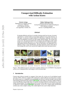 Unsupervised Difficulty Estimation with Action Scores