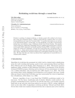 Rethinking recidivism through a causal lens