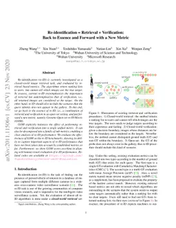 Re-identification = Retrieval + Verification: Back to Essence and
  Forward with a New Metric