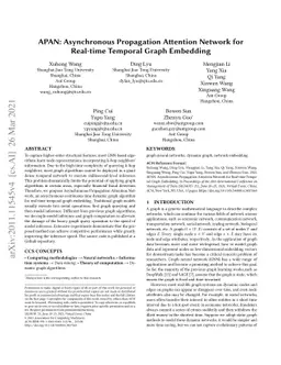 APAN: Asynchronous Propagation Attention Network for Real-time Temporal
  Graph Embedding