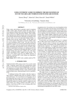 Using Synthetic Audio to Improve The Recognition of Out-Of-Vocabulary
  Words in End-To-End ASR Systems