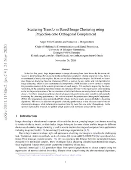 Scattering Transform Based Image Clustering using Projection onto
  Orthogonal Complement