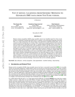 Yet it moves: Learning from Generic Motions to Generate IMU data from
  YouTube videos