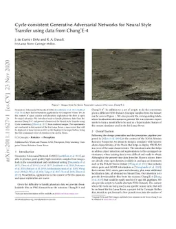 Cycle-consistent Generative Adversarial Networks for Neural Style
  Transfer using data from ChangÉ-4