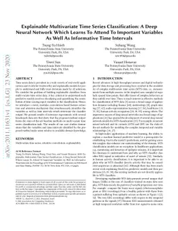 Explainable Multivariate Time Series Classification: A Deep Neural
  Network Which Learns To Attend To Important Variables As Well As Informative
  Time Intervals