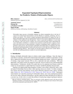 Sequential Topological Representations for Predictive Models of
  Deformable Objects